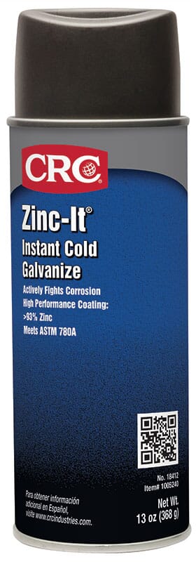 CRC® 18412 Zinc-It® Instant Cold Galvanized Coating, 16 oz Aerosol Can, Liquid/Viscous Form, Gray